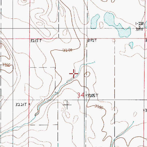 Topographic Map of Antelope Coulee, MT