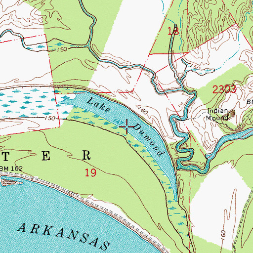 Topographic Map of Lake Dumond, AR