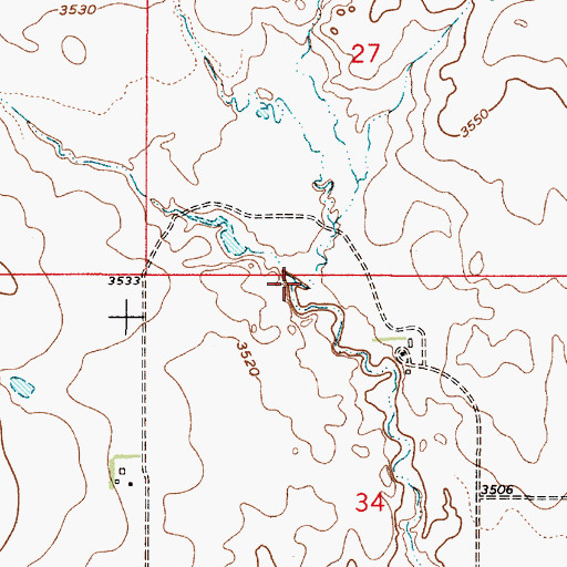 Topographic Map of Antelope Coulee, MT