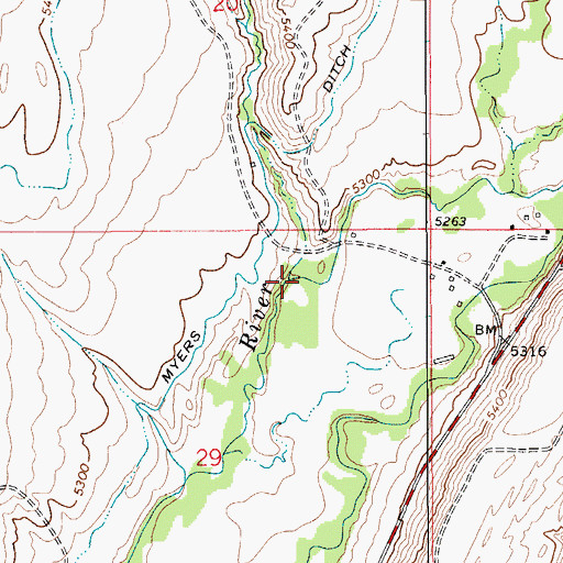 Topographic Map of Antelope Creek, MT