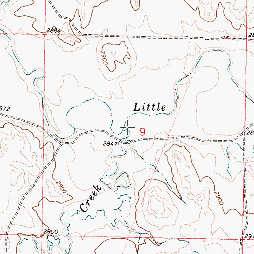 Topographic Map of Antelope Creek, MT