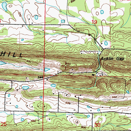 Topographic Map of Dun Hill, AR