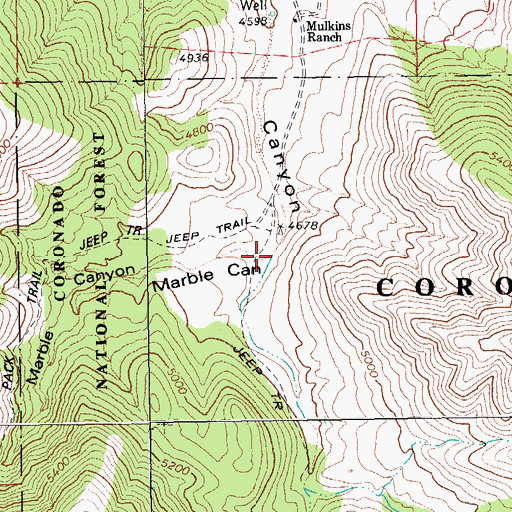 Topographic Map of Marble Canyon, AZ