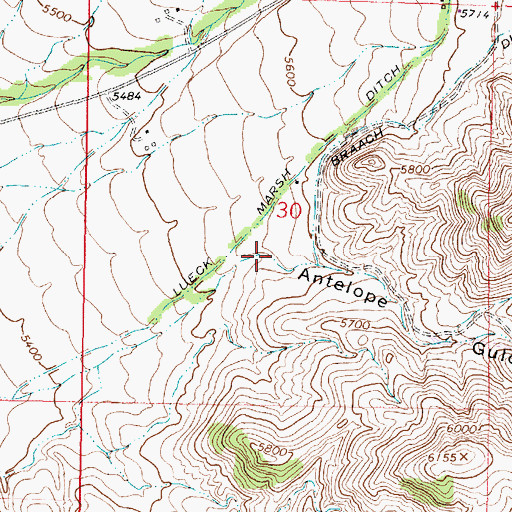 Topographic Map of Antelope Gulch, MT