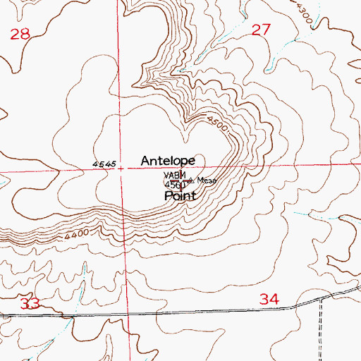 Topographic Map of Antelope Point, MT