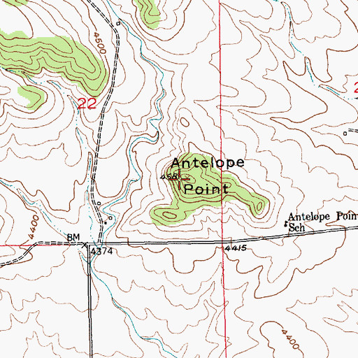 Topographic Map of Antelope Point, MT