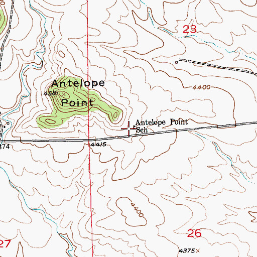 Topographic Map of Antelope Point School (historical), MT