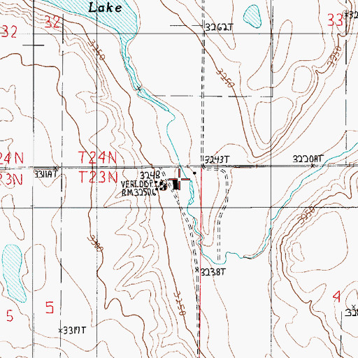 Topographic Map of Antelope School (historical), MT