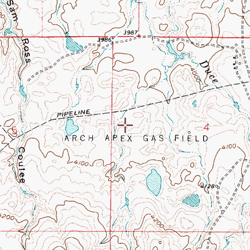 Topographic Map of Arch Apex Gas Field, MT