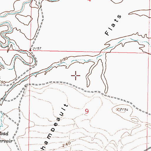 Topographic Map of Archambeault Flats, MT