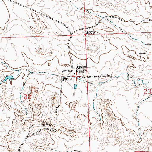 Topographic Map of Arkansas Spring, MT