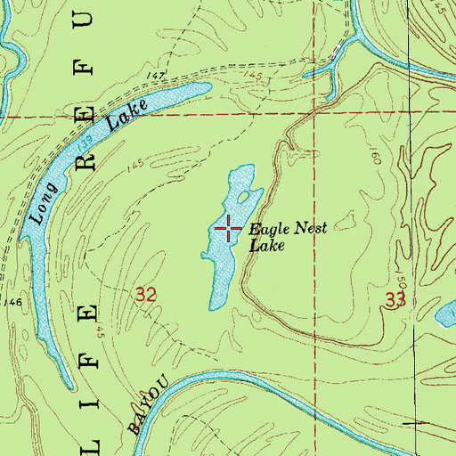 Topographic Map of Eagle Nest Lake, AR