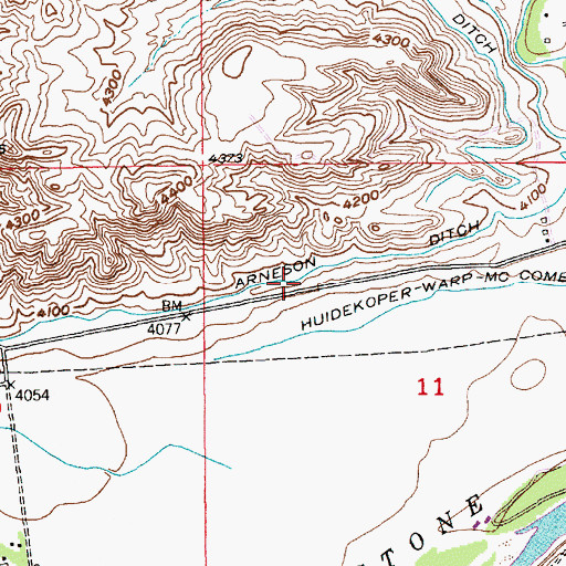 Topographic Map of Arneson Ditch, MT