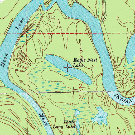 Topographic Map of Eagle Nest Lake, AR