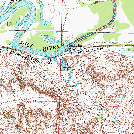 Topographic Map of Ash Coulee, MT