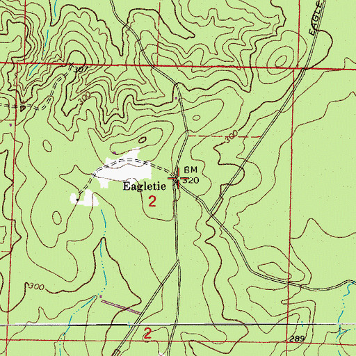 Topographic Map of Eagletie, AR