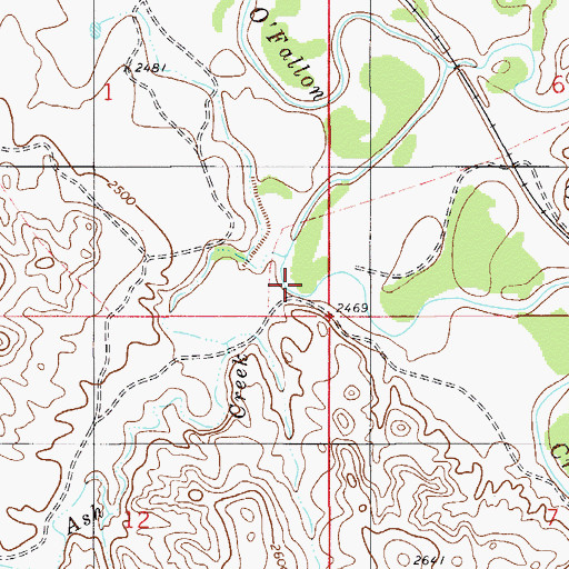 Topographic Map of Ash Creek, MT