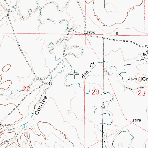 Topographic Map of Ash Creek, MT