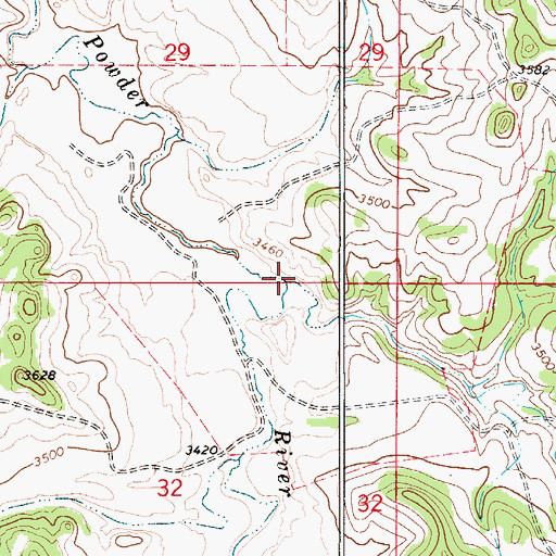 Topographic Map of Ash Draw, MT