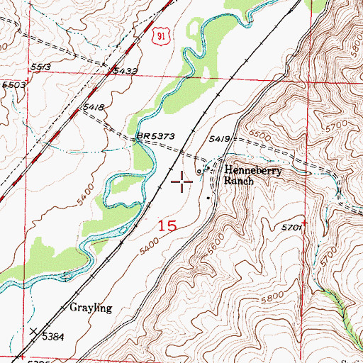 Topographic Map of Ashbaugh Creek, MT