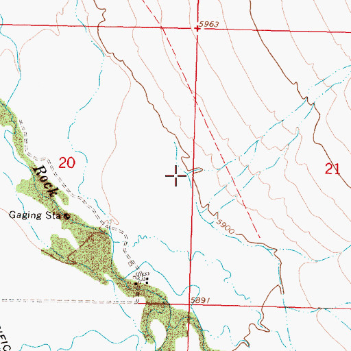 Topographic Map of Ashbough Canyon, MT