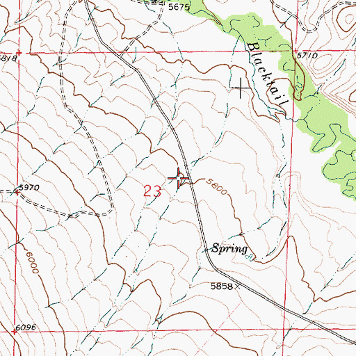 Topographic Map of Ashbough Canyon, MT