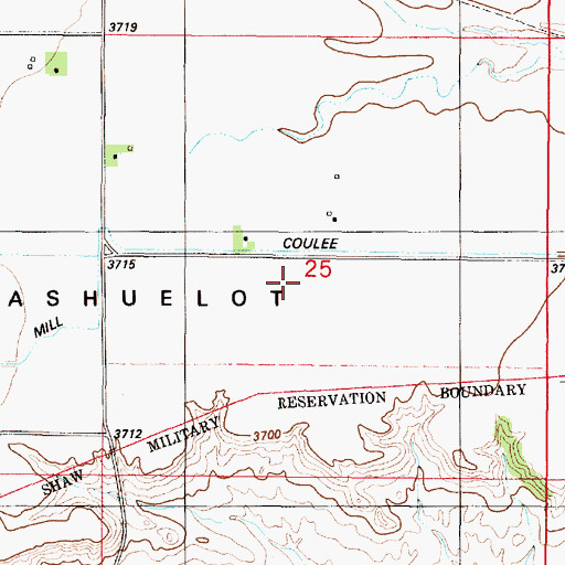 Topographic Map of Ashuelot Bench, MT
