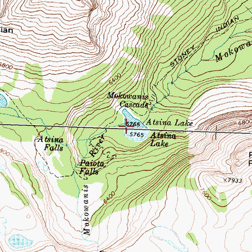 Topographic Map of Atsina Lake, MT