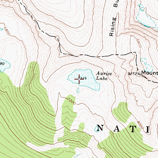 Topographic Map of Aurice Lake, MT