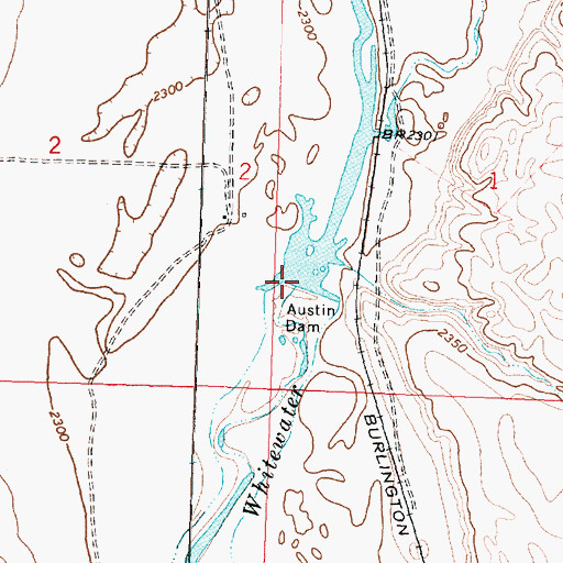 Topographic Map of Austin Dam, MT