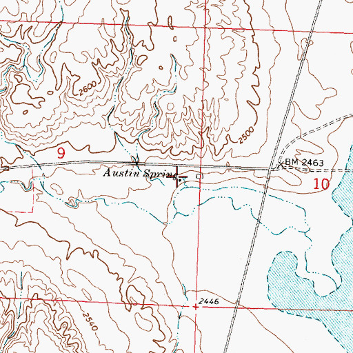 Topographic Map of Austin Spring, MT