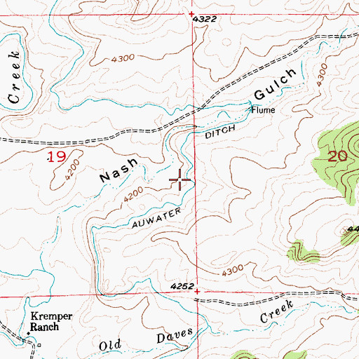 Topographic Map of Auwater Ditch, MT