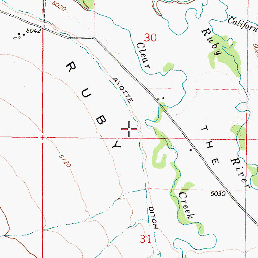 Topographic Map of Ayotte Ditch, MT