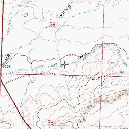 Topographic Map of B Canal, MT