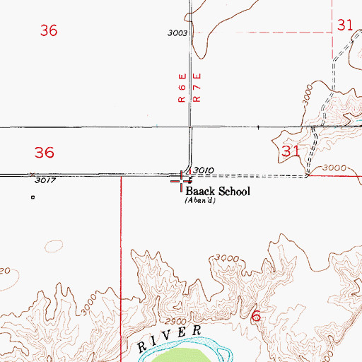 Topographic Map of Baack School (historical), MT