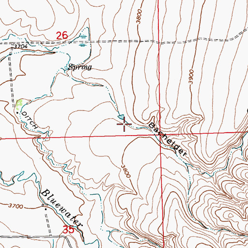 Topographic Map of Bachelder Canyon, MT