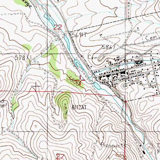 Topographic Map of Daylight Creek, MT