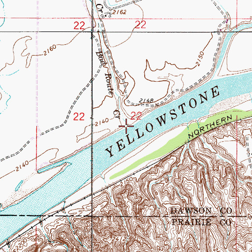 Topographic Map of Bad Route Creek, MT