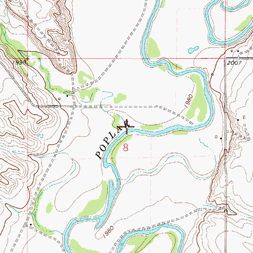 Topographic Map of Badger Creek, MT