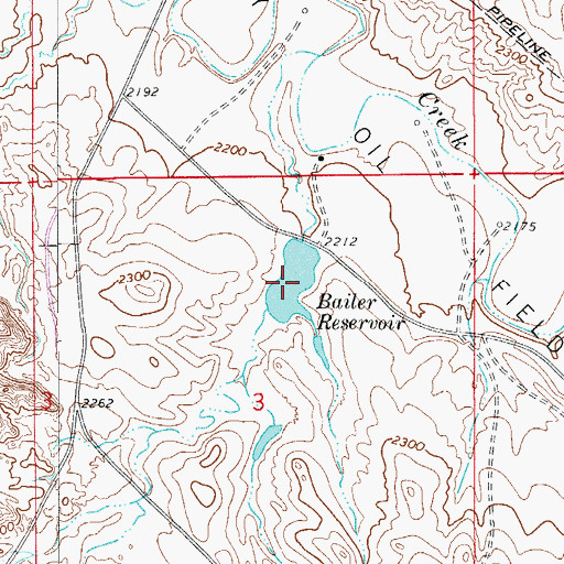 Topographic Map of Bailer Reservoir, MT