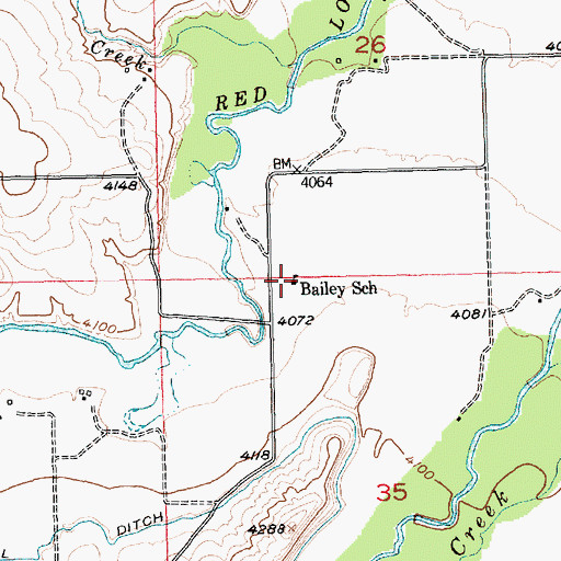 Topographic Map of Bailey School (historical), MT