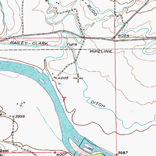 Topographic Map of Bailey-Clark Ditch, MT