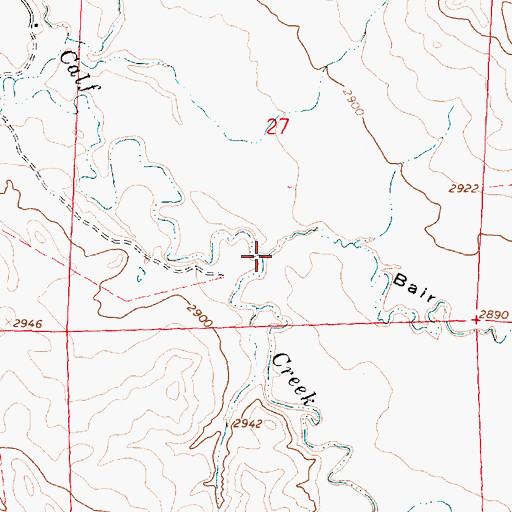 Topographic Map of Bair Coulee, MT