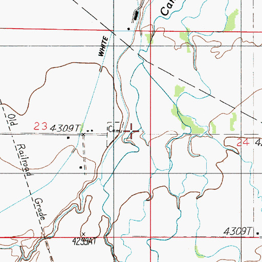 Topographic Map of Baker Creek, MT