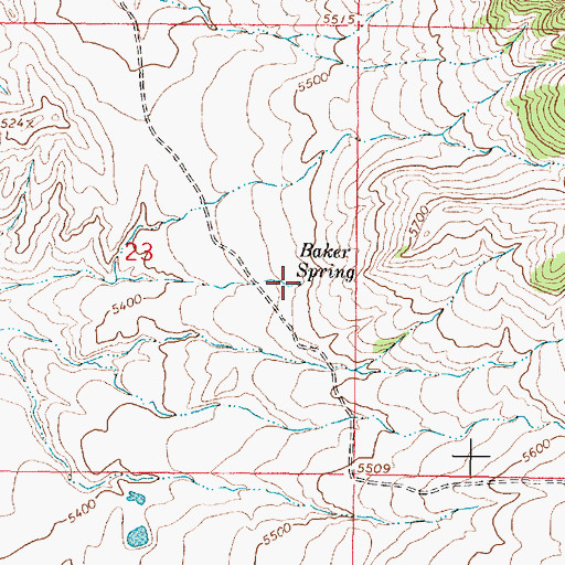 Topographic Map of Baker Spring, MT