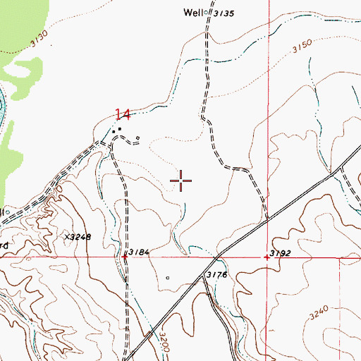 Topographic Map of Baking Powder Creek, MT
