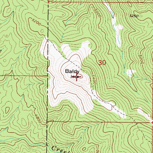 Topographic Map of Baldy, MT