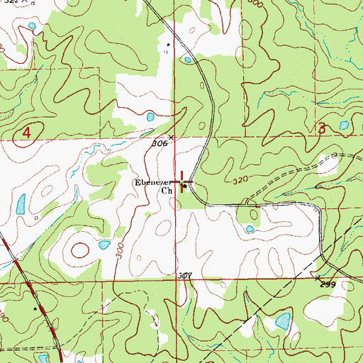 Topographic Map of Ebenezer African Methodist Episcopal Church, AR