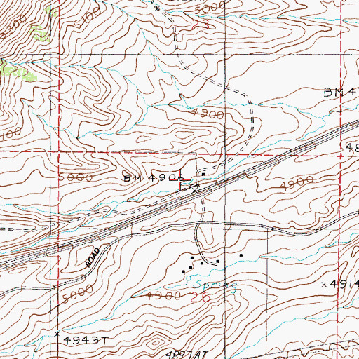 Topographic Map of Ballard Ranch, MT