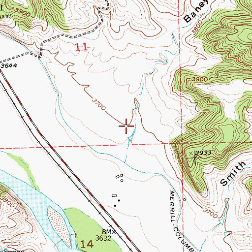 Topographic Map of Baney Coulee, MT